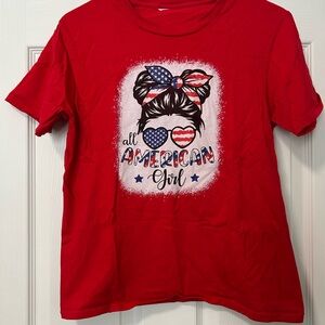 Amazon Red All American Girl Kids T-Shirt